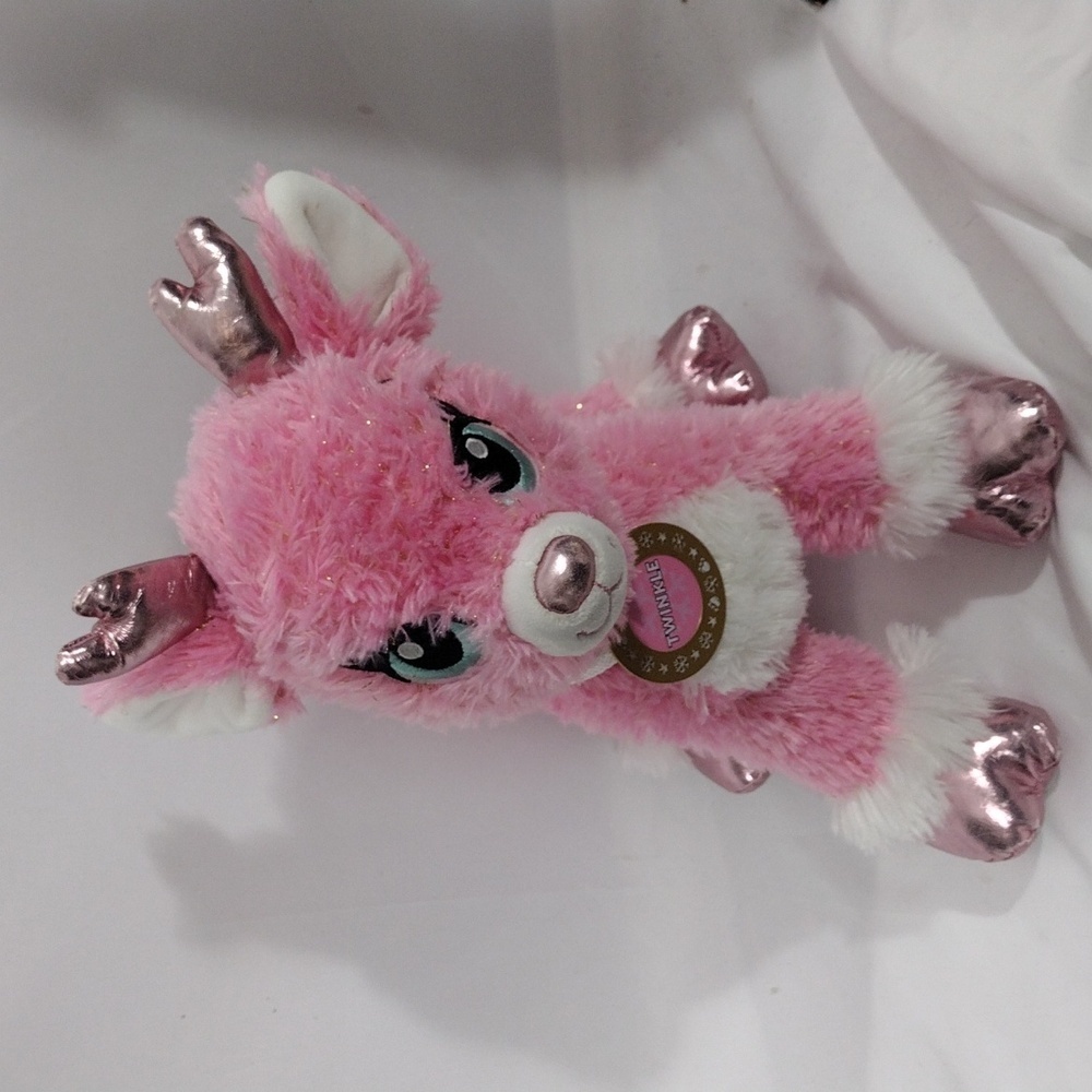 Build-A-Bear Pink and White Stuffed Deer